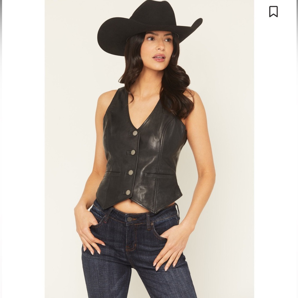 Wilson Black Leather Vest for Women
